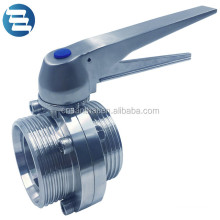 12 Positions Handle Thread Stainless Steel Sanitary Butterfly Valve